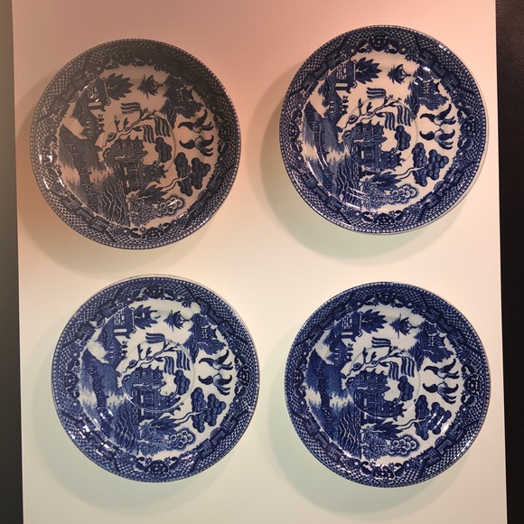 China Other - 4 Blue and White Saucers Marked China